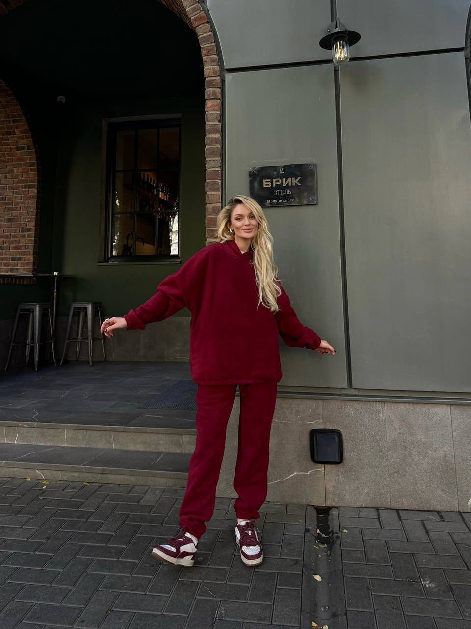 Damen Fleece-Jogginganzug Hochbündig Mit Taschen Norvielle