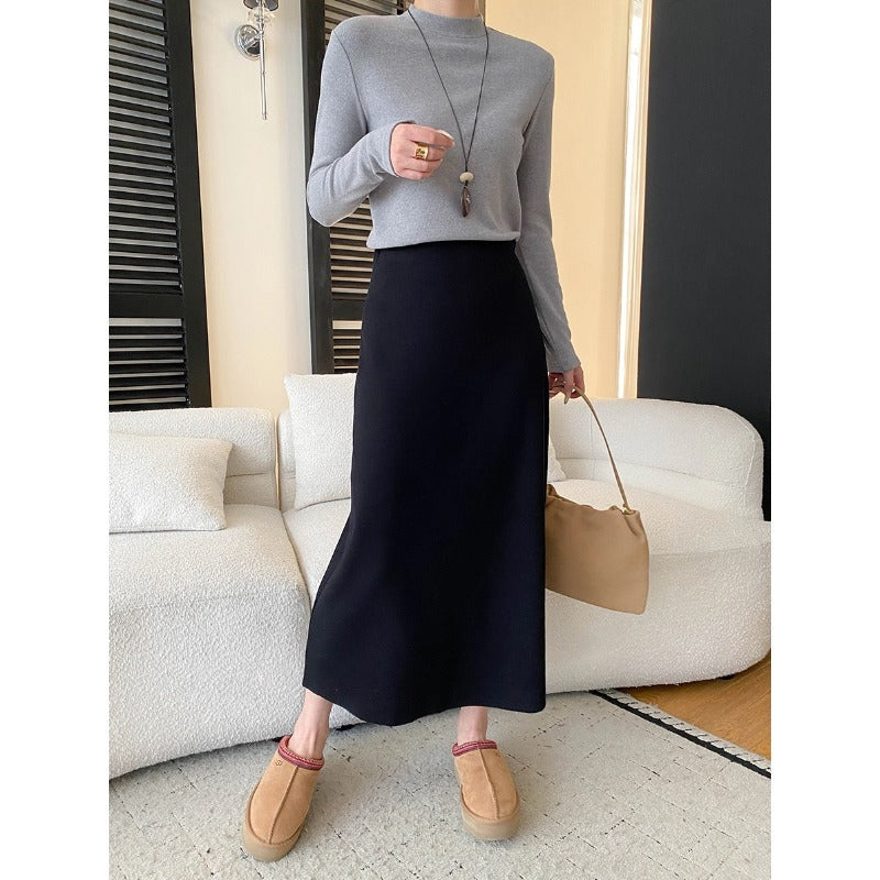 Damen Langarmshirt Rippstrick Figurbetont