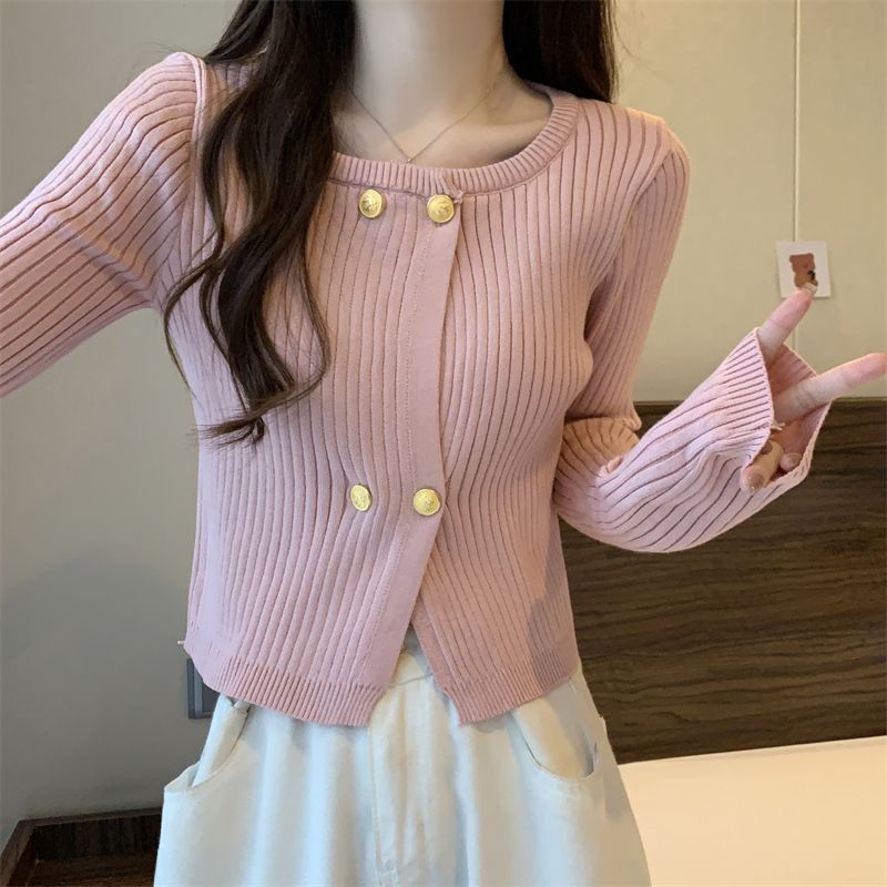 Damen Cardigan aus Strickstoff mit Knöpfen Dunkelblau