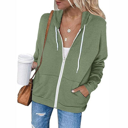 Damen Kapuzenpullover Leicht Atmungsaktives Material Taschen