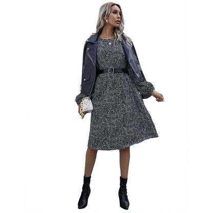 Damen Midikleid mit Puffärmeln Elastisches Taillenband Norvielle