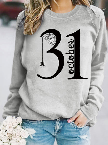 Damen Sweatshirt Halloween-Motiv Bequem Grün
