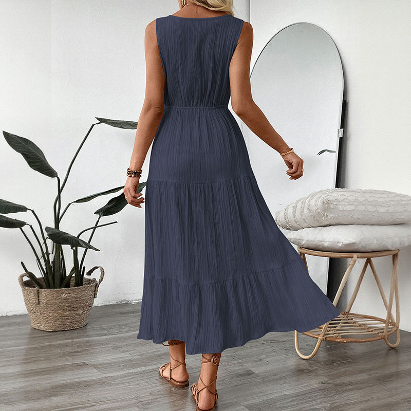 Damen Maxikleid Elastisch Rüschen Norvielle