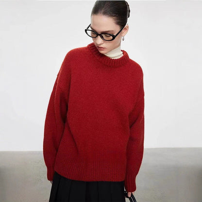 Damen Langärmliger Strickpullover Hoher Kragen Norvielle