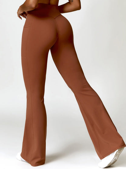 Serafina Damen High-Waist Schlagleggings Figurformend