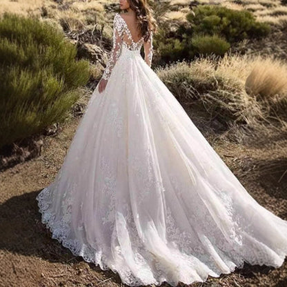 Damen Abendkleid Spitze V-Ausschnitt Lange Ärmel