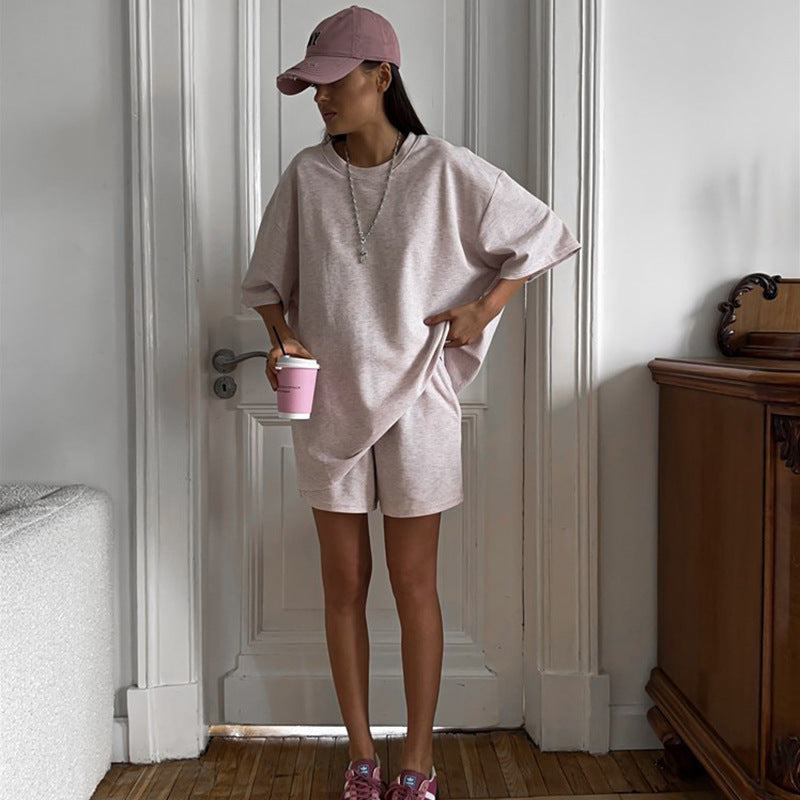 Damen Zweiteiler-Set Oversized T-Shirt und Shorts Norvielle