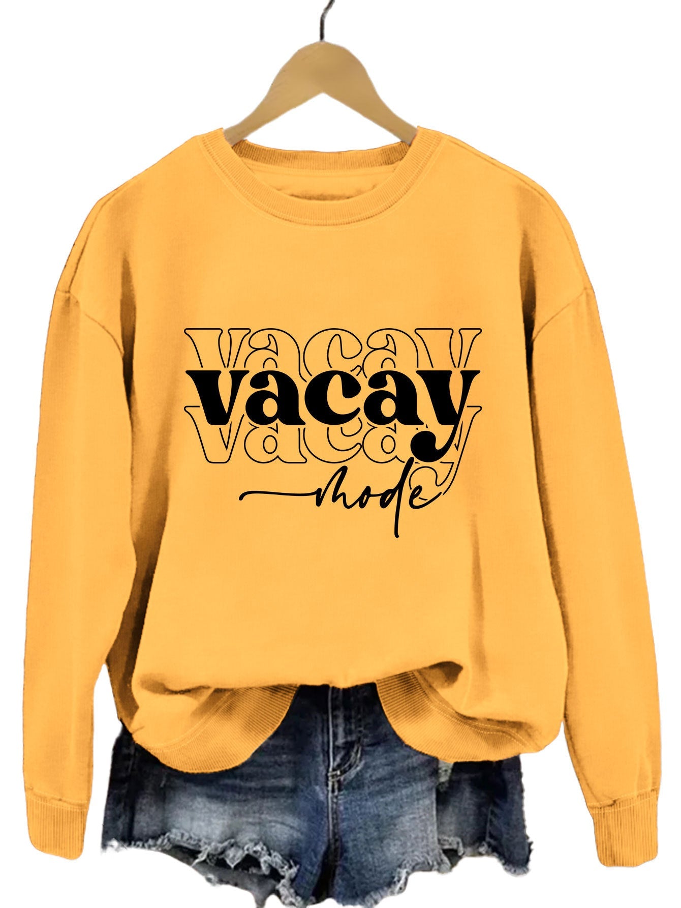 Damen Sweatshirt Lässiger Schriftzug Entspannte Passform Norvielle