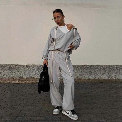 Damen Relaxed Fit Freizeitset Kapuzenpullover Jogginghose