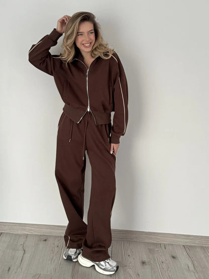 Damen Sportset Slim Fit Reißverschluss Norvielle