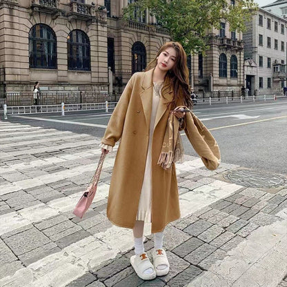 Damen Wollmantel Doppelt Geknöpft Elegantes Design Norvielle - Norvielle