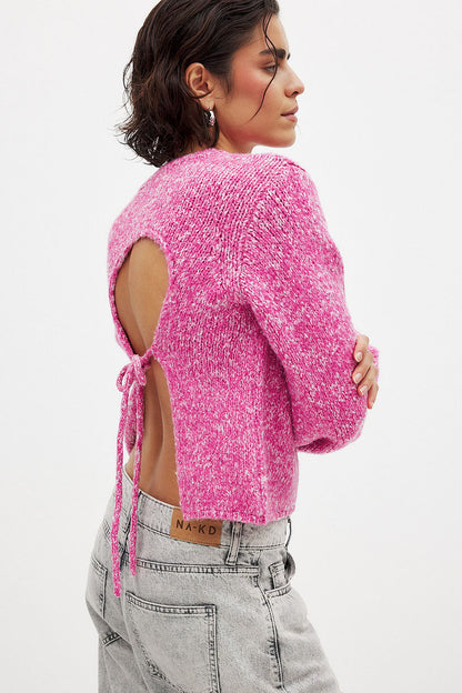 Damen Strickpullover Lässig Elegant Rückenausschnitt Norvielle