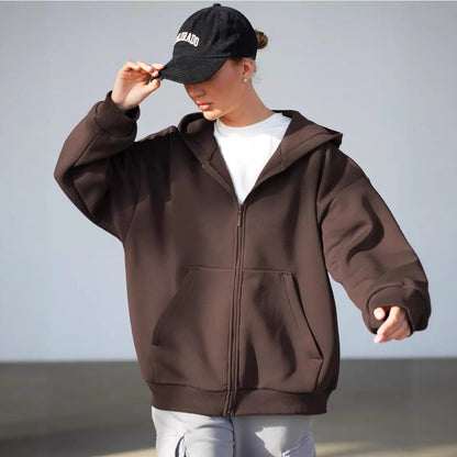 Damen Zip-Hoodie Lässiger Schnitt Große Taschen Norvielle - Norvielle