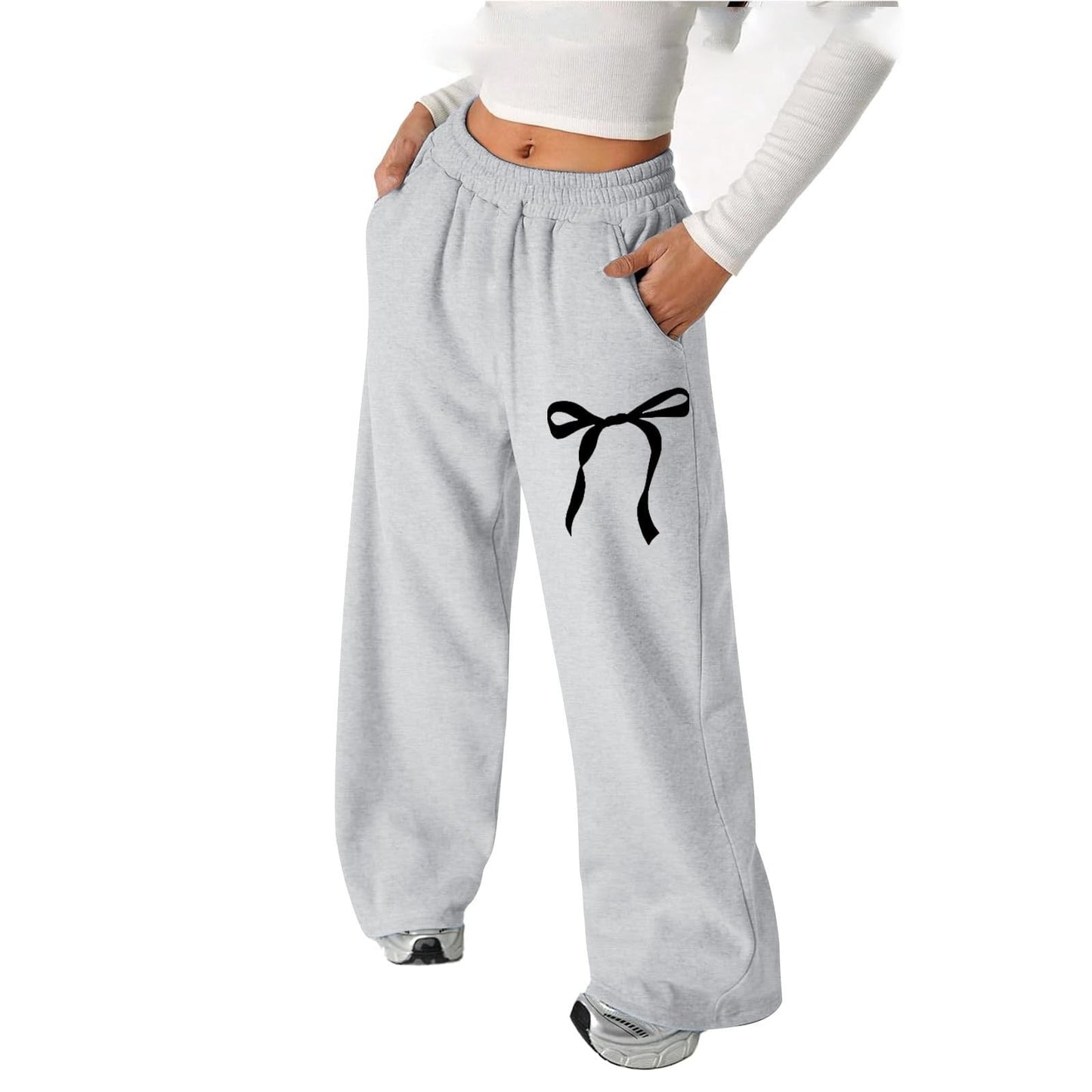Damen Freizeithose Schleifenmuster Baumwolle Bequem Norvielle