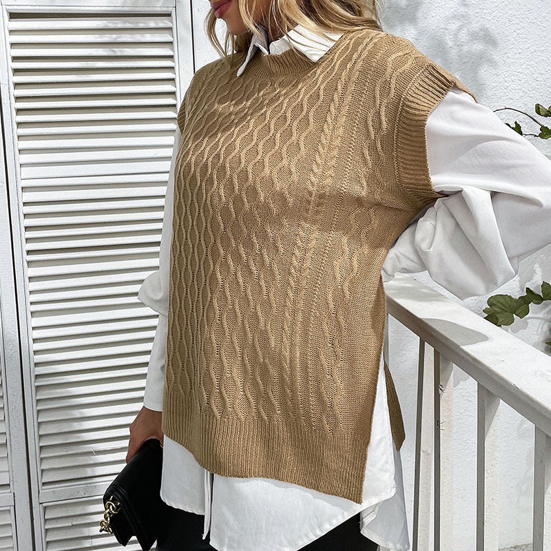 Damen Strickpullover Hoher Kragen Offener Schnitt Norvielle
