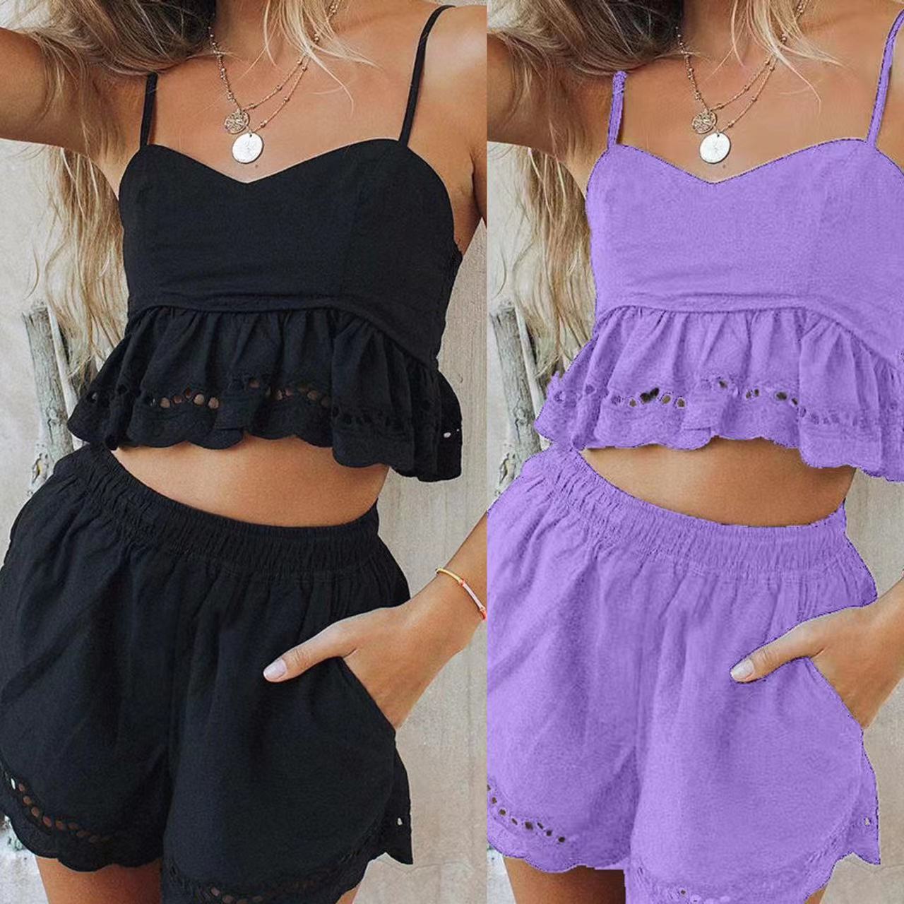 Damen Crop- und Shorts Ensemble Norvielle