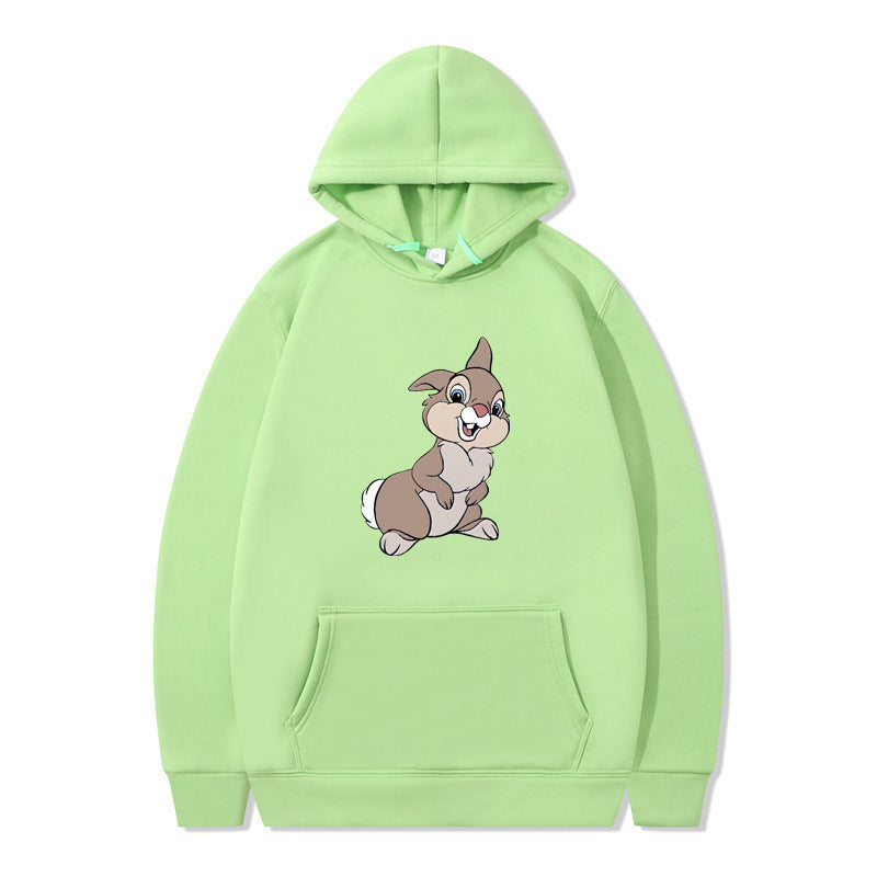 Damen Pullover Kapuzenpullover mit Kängurutasche und Hasen-Design