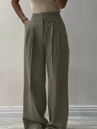 Damen Bügelfaltenhose Weite Bein Norvielle