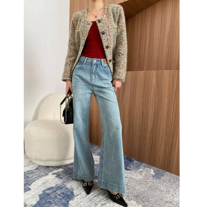 Damen Schlagjeans Highwaist Vintage-Stil