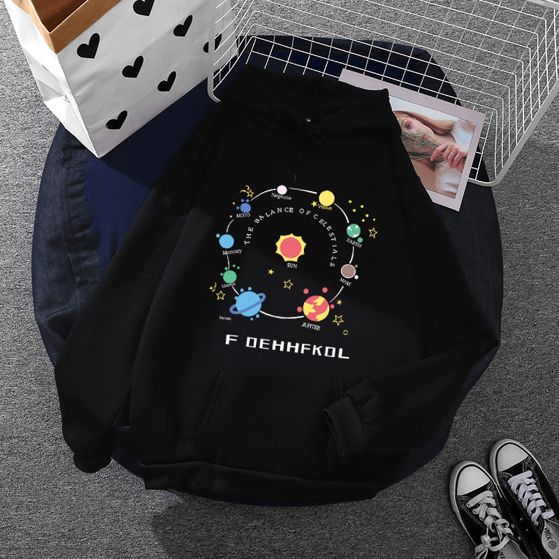 Damen Hoodie Weltraum Motiv Norvielle