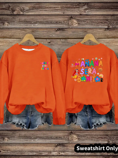 Damen Sweatshirt Verspielter Aufdruck Lässiger Schnitt Norvielle