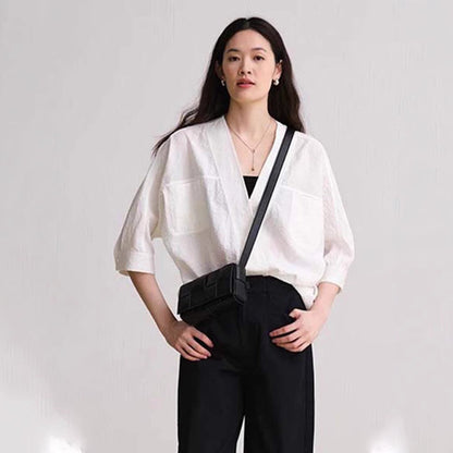 Damen Offen Geschnittene Bluse Elegant Norvielle