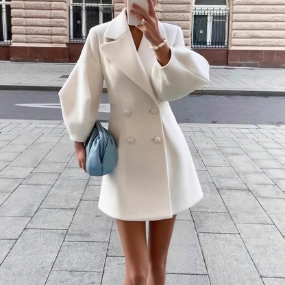 Damen Blazer-Kleid Doppelreihig Voluminöse Ärmel Norvielle - Norvielle
