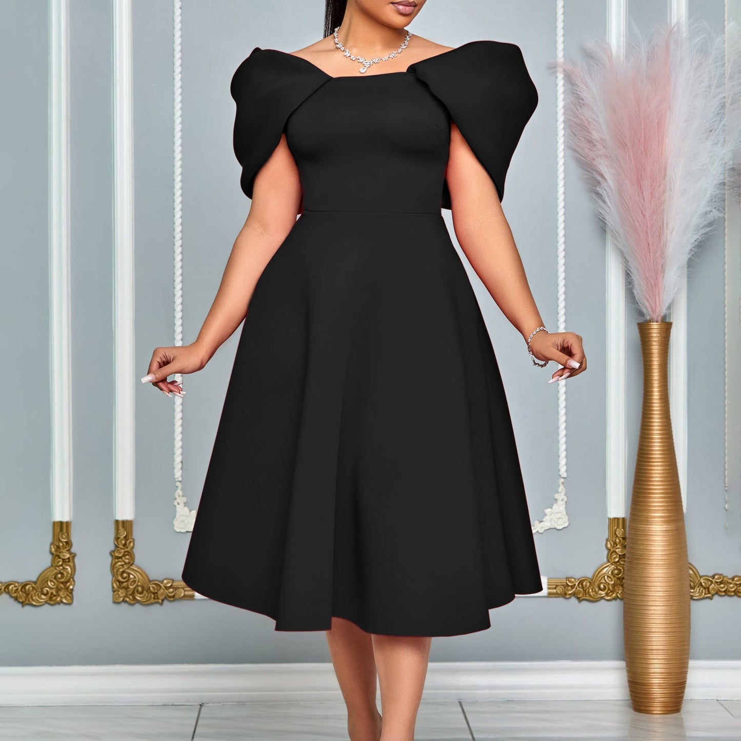 Damen Abendkleid mit Cape Dramatischer Effekt