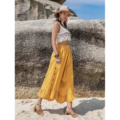 Damen Cropped Bunt Häkelmuster Quasten