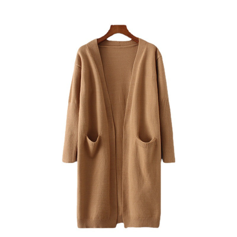 Damen Grobstrick Cardigan Lässig Mit Taschen Norvielle