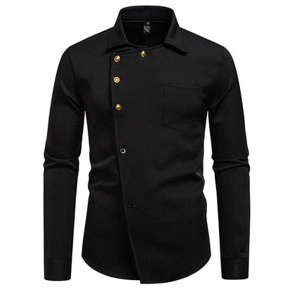 Herren Hemd Asymmetrisches Knopfdesign Elegantes Norvielle
