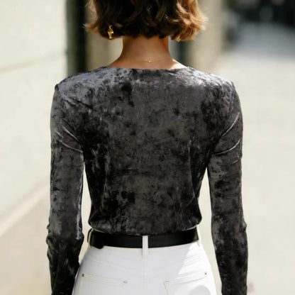 Damen Elegantes Langarmshirt mit Raffung Norvielle