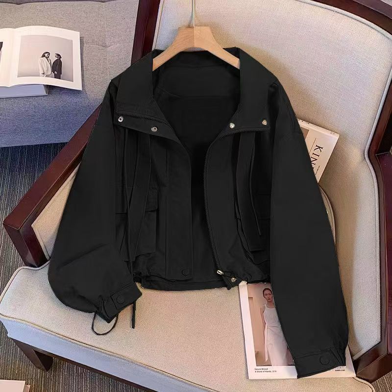 Damen Übergangsjacke Leicht Verstellbarer Bund Praktische Taschen