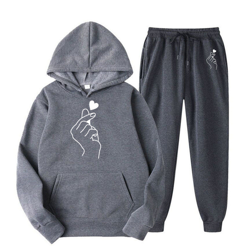 Damen Jogginganzug Herzmotiv Bequem Norvielle