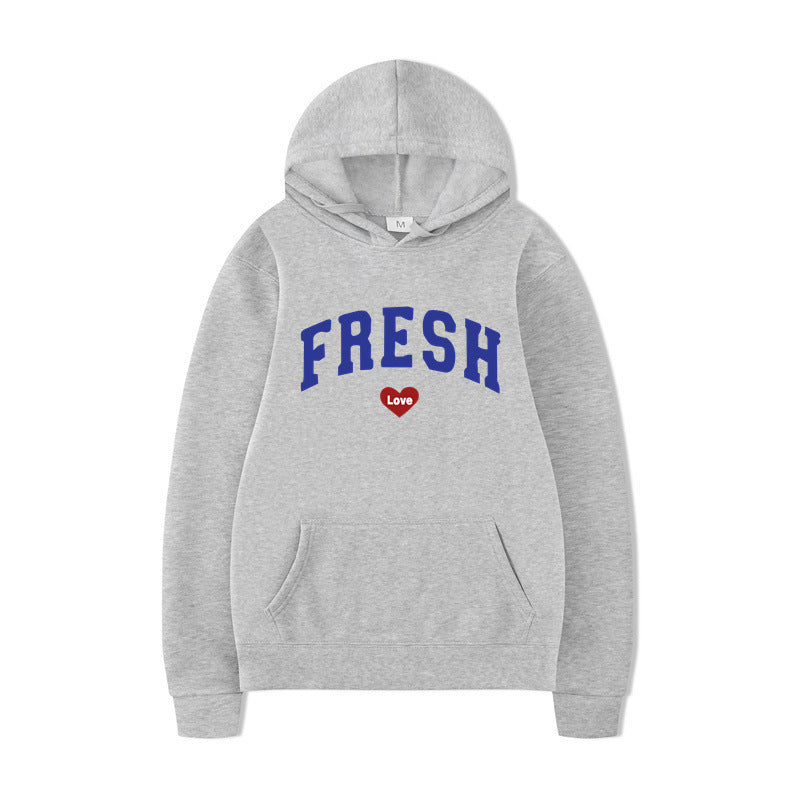 Damen Kapuzenpullover Weiches Innenfleece Verspielter Schriftzug