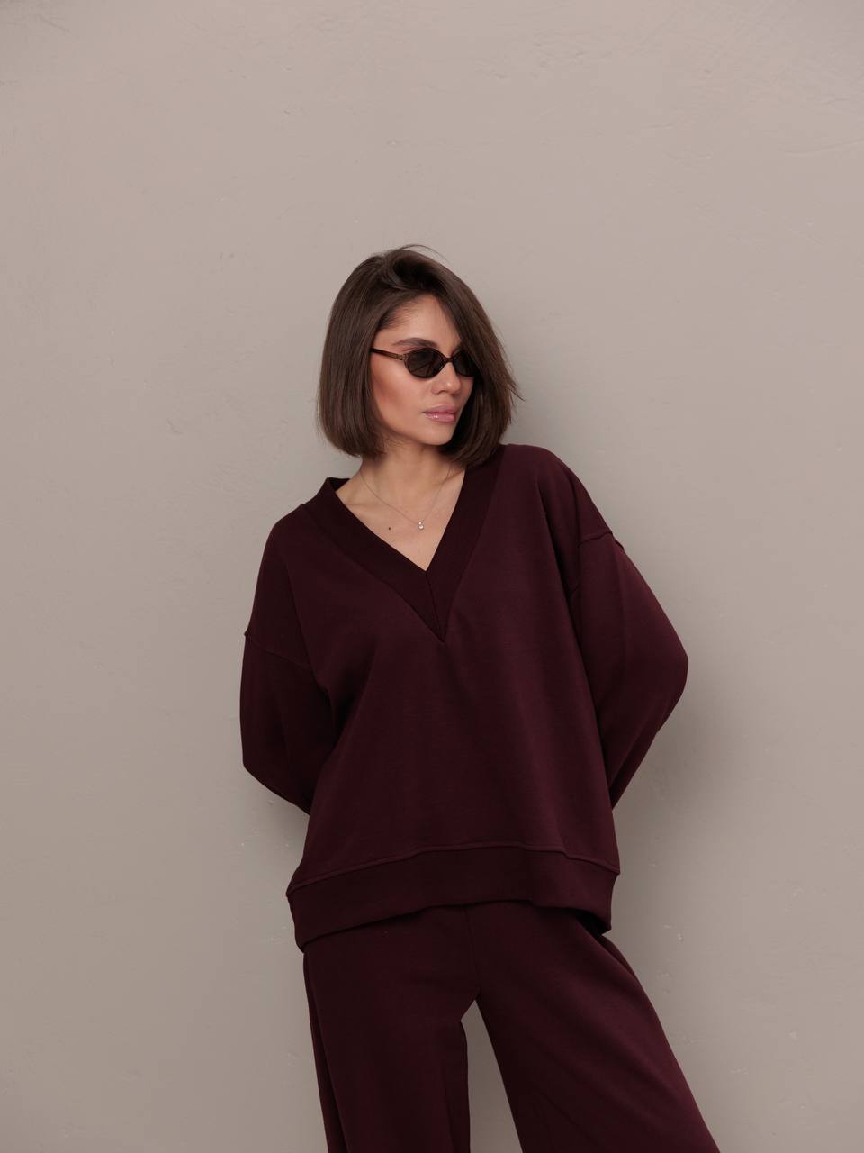 Damen Lounge-Set V-Ausschnitt Weit Norvielle