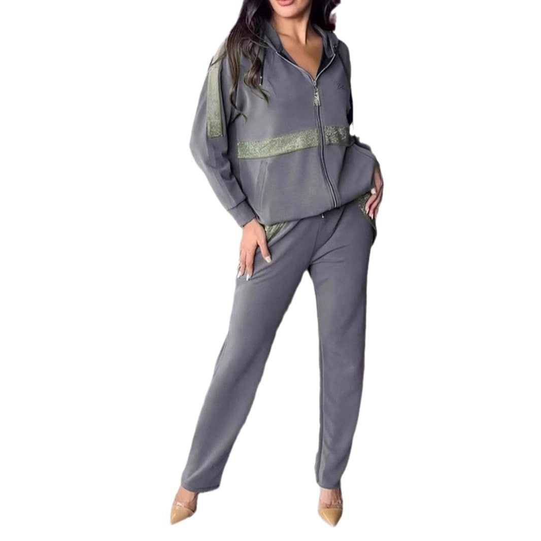 Damen Sportanzug-Set Lässig Mit Taschen