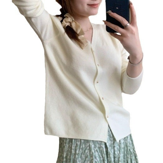 Damen Feinstrickjacke Knopfleiste Norvielle