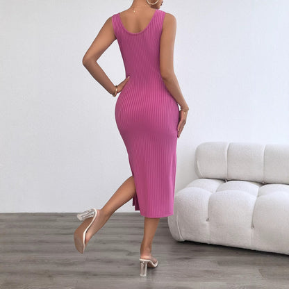 Damen Midikleid Rippstrick Figurbetont Norvielle