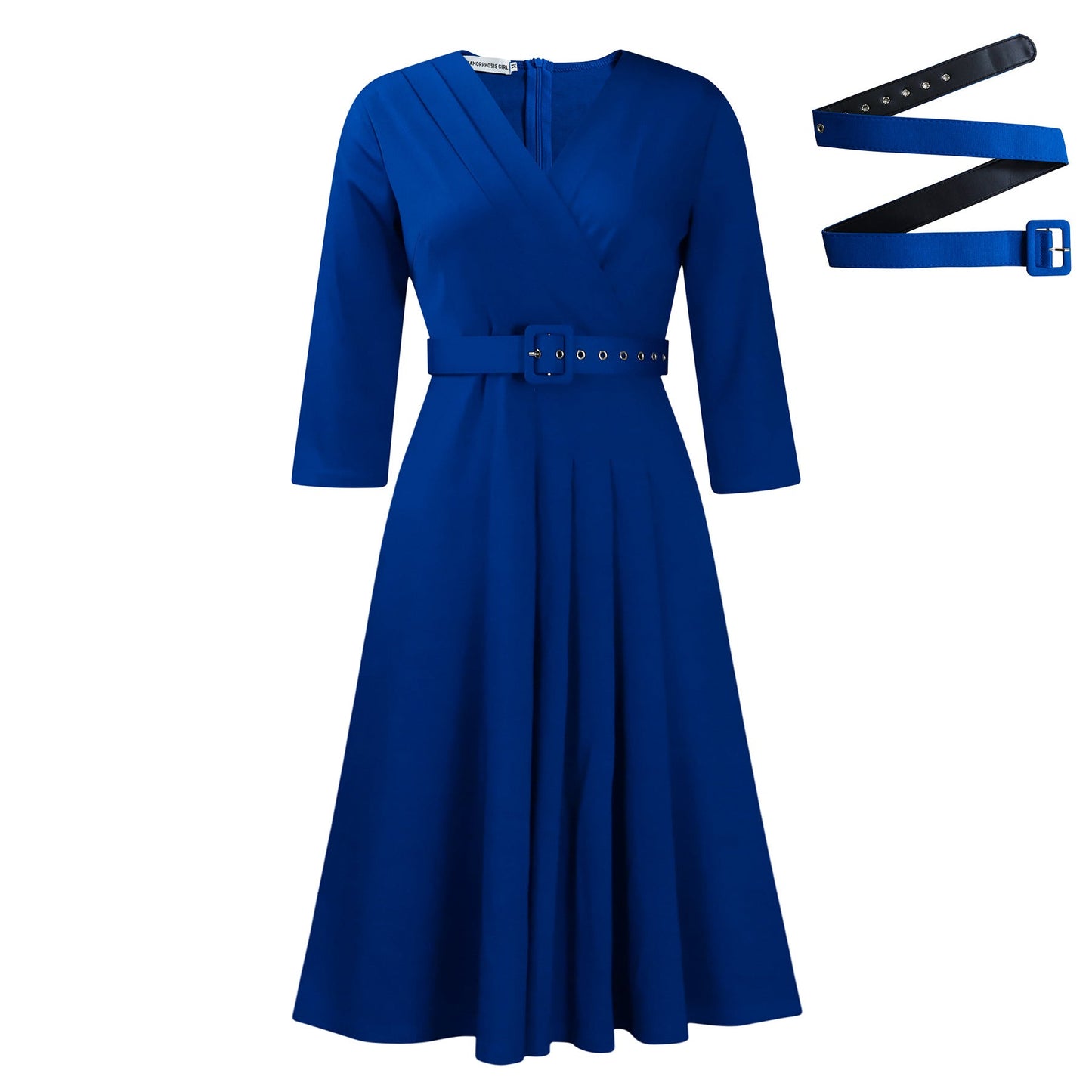 Damen Wickelkleid V-Ausschnitt Elegantes Taillieren Norvielle