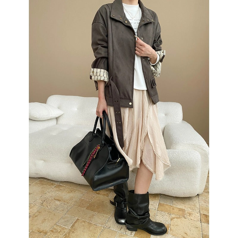 Damen Übergangsjacke mit Taschen und Stehkragen Norvielle