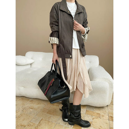 Damen Übergangsjacke mit Taschen und Stehkragen Norvielle