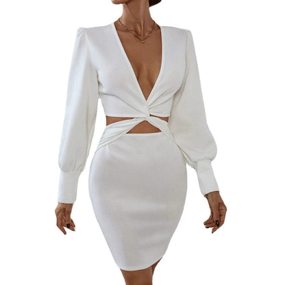 Damen Wickelkleid V-Ausschnitt Elegantes Bindungsdetail Norvielle