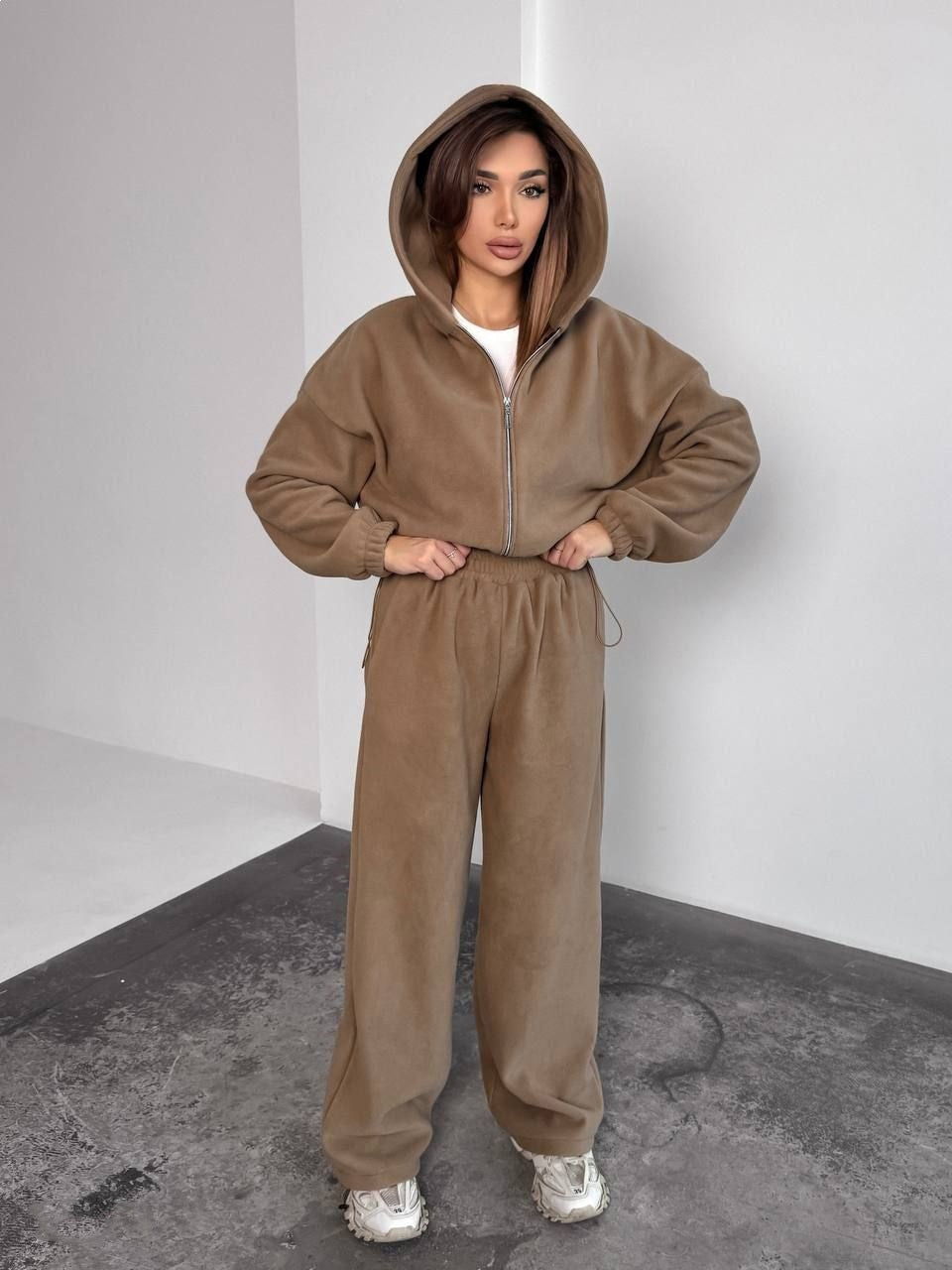 Damen Fleece Hoodie Jogginghose Set