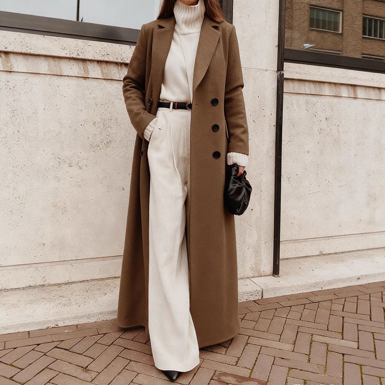 Damen Trenchcoat Leicht Tailliert Hochkragen Beige