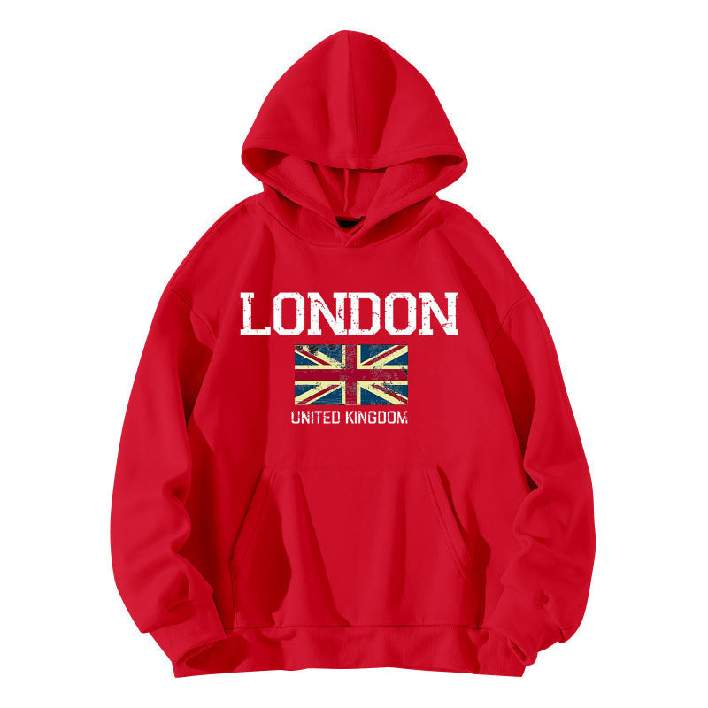 Damen Kapuzenpullover London-Style Kängurutasche Gemütlicher Schnitt