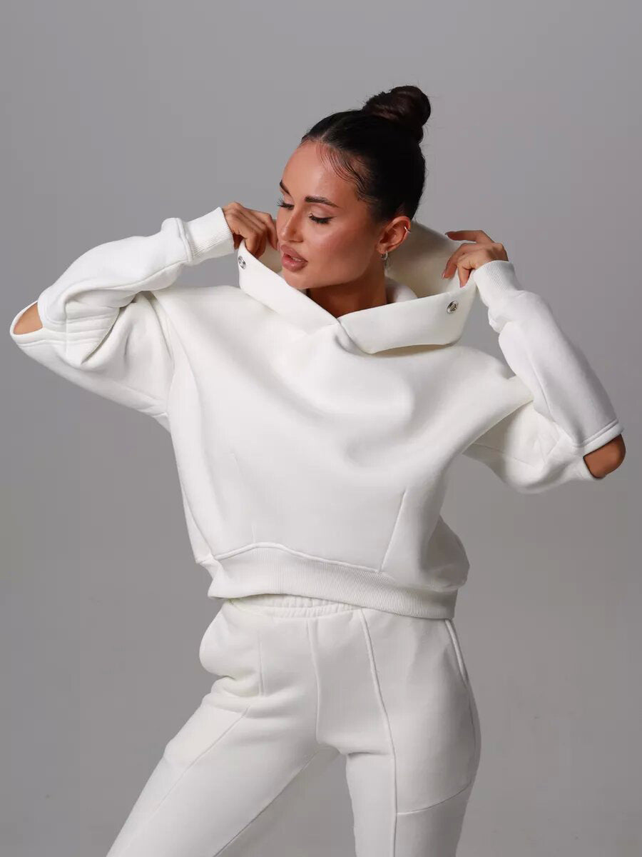 Damen Cropped Hoodie Kapuze Lässig Norvielle