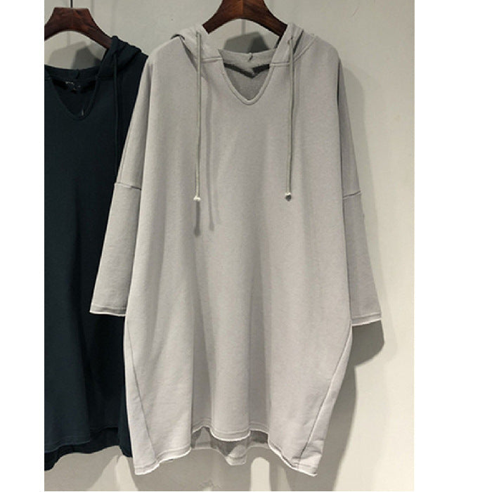 Damen Hoodie-Kleid Großzügig Kapuze Norvielle