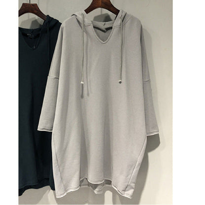 Damen Hoodie-Kleid Großzügig Kapuze Norvielle