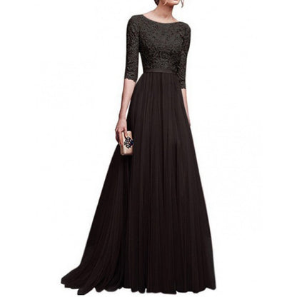 Damen Abendkleid Spitze Voluminöser Rock Norvielle